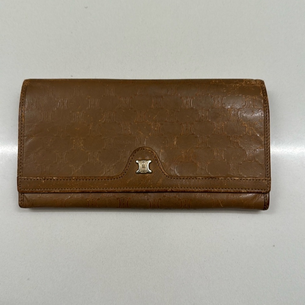 Vintage Celine wallet with snap change pocket and zipper pocket